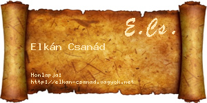 Elkán Csanád névjegykártya